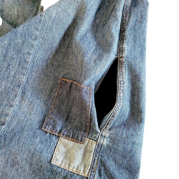 Huochetour Blue Med Wash Denim Button-up Long-sleeved Jean Dress Women Size 11 - Picture 6 of 9